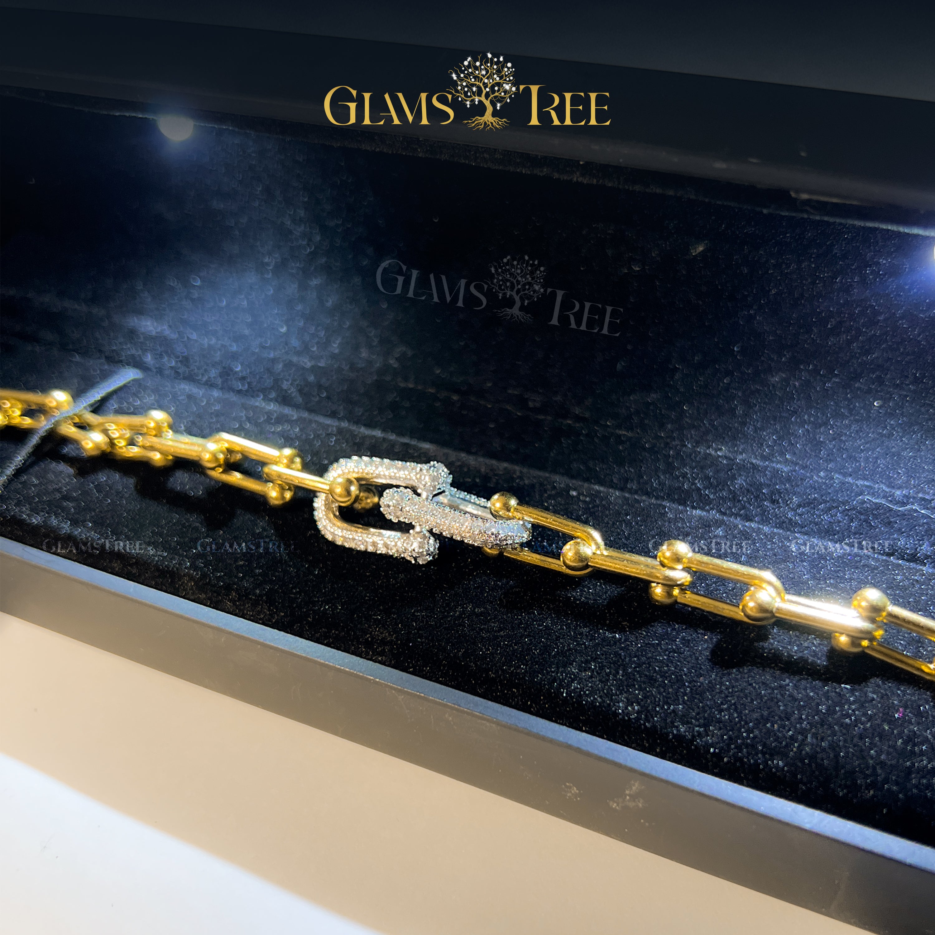 Premium Gold Plated Chain With Cubic Zirconia Stones – 18K Gold Plated