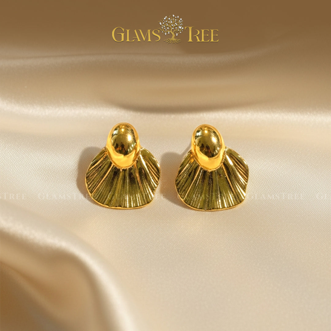 Golden Shell Stud Earrings